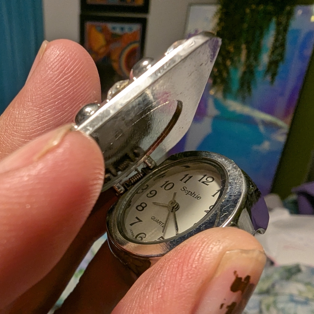 EVC CRYSTALS & RHINESTONE CHUNKY EXPANSION WATCH RING